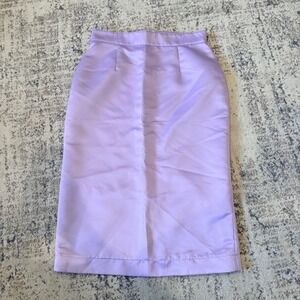 Brognano Lavender Purple Satin Pencil Skirt High Waist Back Zip IT 42 US 6